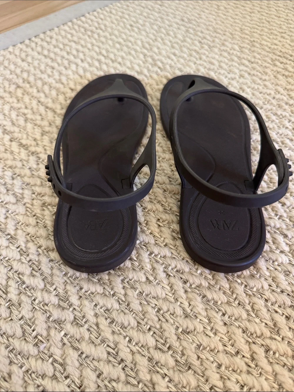 Zara dark brown Women’s T-strap Slingback Sandals 38 - Picture 3 of 4